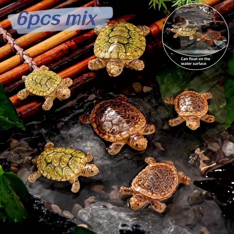 Bonsai Garden With Pond - 6 Mini-Schildkröten-Statuen für Aquarien-Dekoration, Miniatur-Landschaften, Bonsai