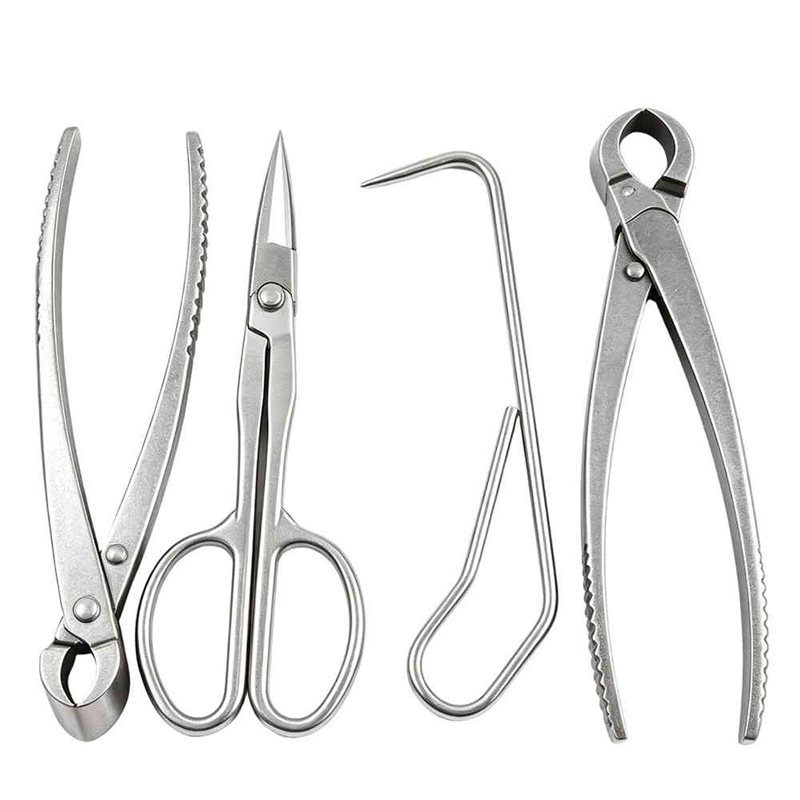 Root Hook Tool - SHGO-Bonsai-Baumwerkzeug-Set (4-teilig), Knopfschneider, Konkavschneider, Pflanzenpflege- und