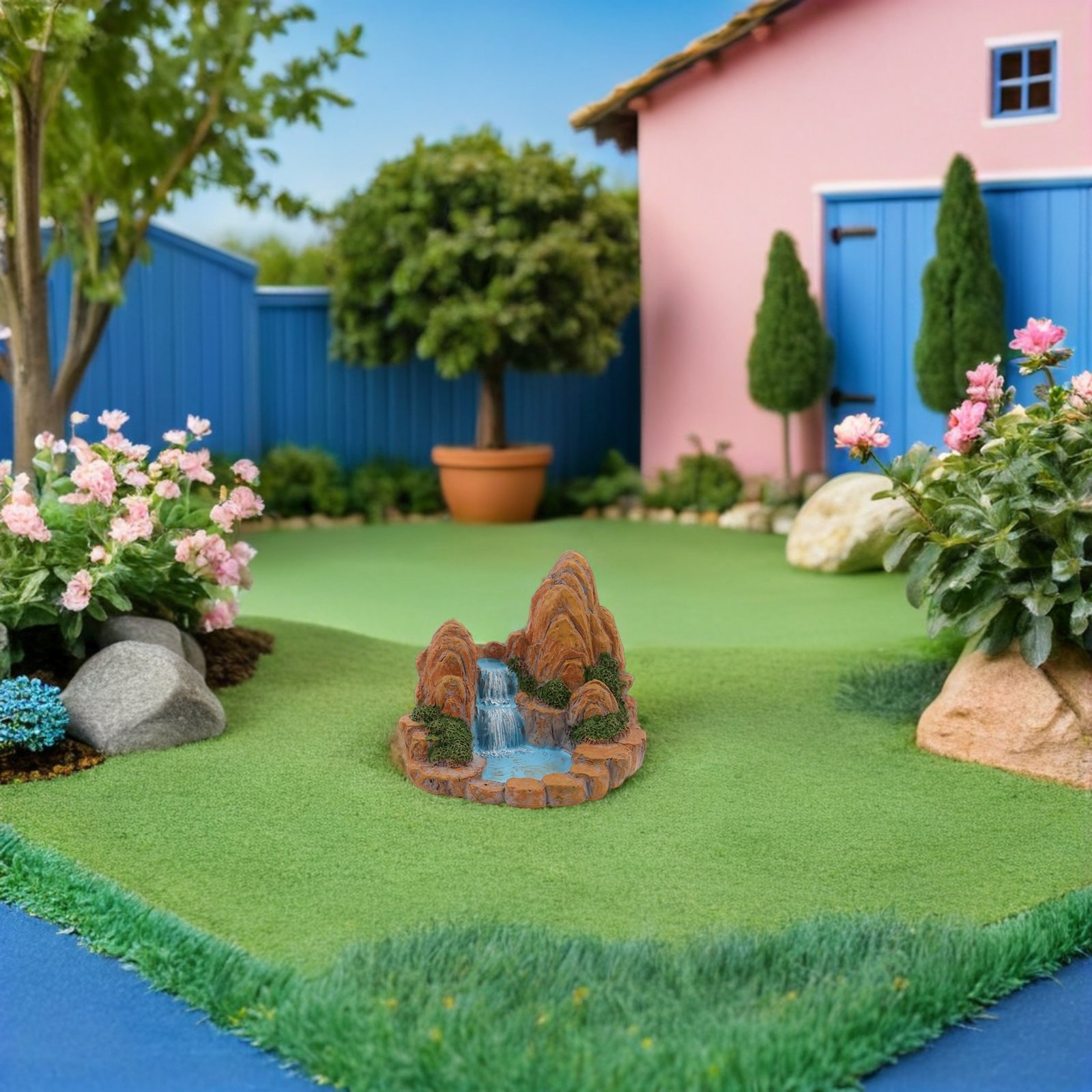 Bonsai Garden With Pond - 2 Stück Miniatur-Felsen- und Teichfiguren aus